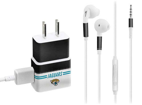 NFL Jacksonville Jaguars White Striped Phone Charger Skin
