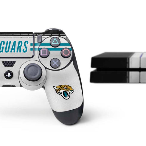 NFL Jacksonville Jaguars White Striped PS4 Console and Controller Bundle Skin
