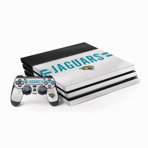 NFL Jacksonville Jaguars White Striped PS4 Pro Bundle Skin