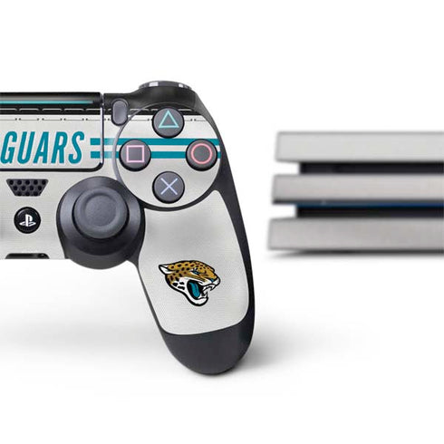 NFL Jacksonville Jaguars White Striped PS4 Pro Bundle Skin