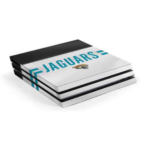 NFL Jacksonville Jaguars White Striped PS4 Pro Console Skin