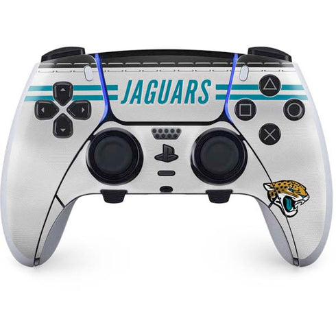 NFL Jacksonville Jaguars White Striped PS5 DualSense Edge Pro Controller Skin