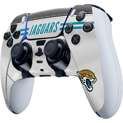 NFL Jacksonville Jaguars White Striped PS5 DualSense Edge Pro Controller Skin