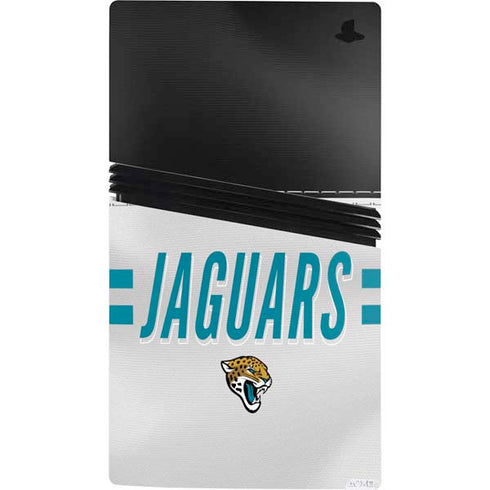 NFL Jacksonville Jaguars White Striped PS5 Pro Bundle Skin
