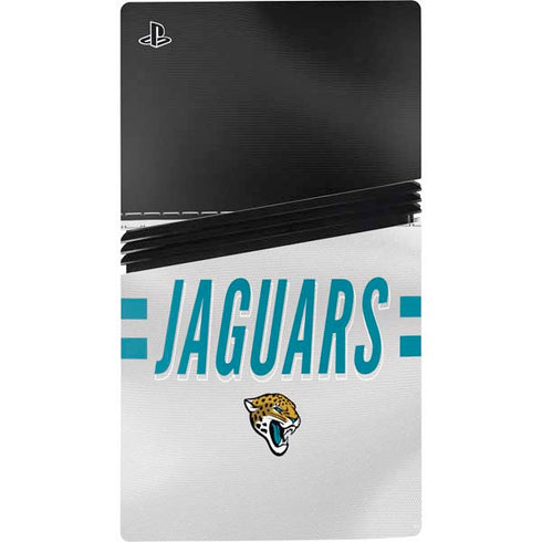 NFL Jacksonville Jaguars White Striped PS5 Pro Disk Console Skin