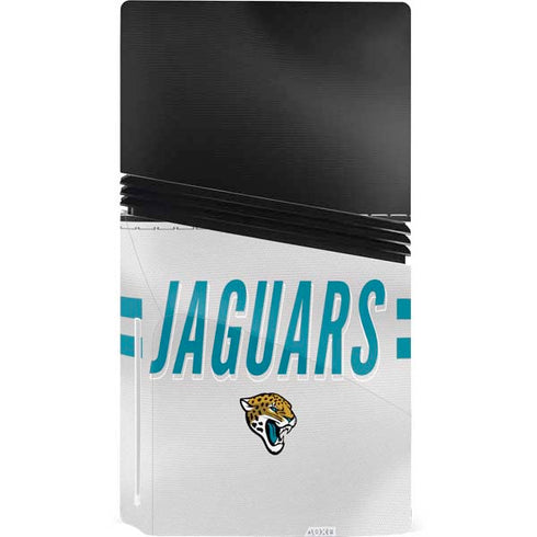 NFL Jacksonville Jaguars White Striped PS5 Pro Disk Console Skin