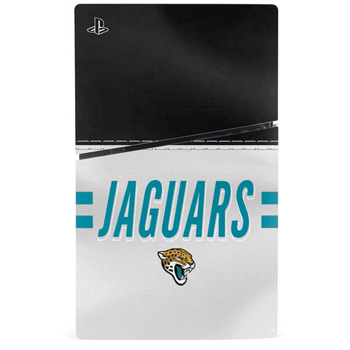 NFL Jacksonville Jaguars White Striped PS5 Slim Digital Edition Console Skin