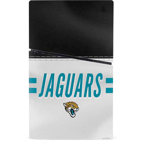 NFL Jacksonville Jaguars White Striped PS5 Slim Digital Edition Console Skin
