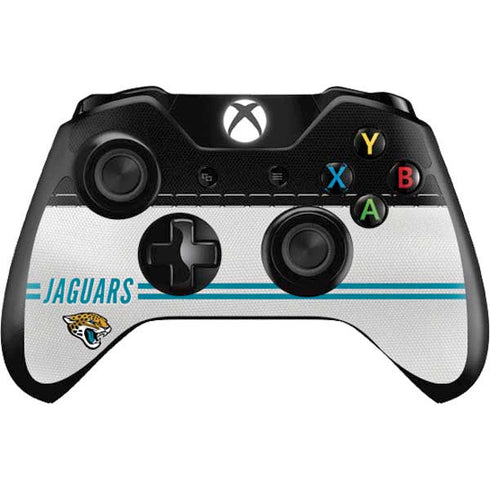 NFL Jacksonville Jaguars White Striped Xbox One Controller Skin