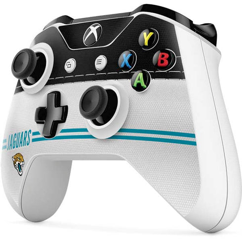 NFL Jacksonville Jaguars White Striped Xbox One S Controller Skin