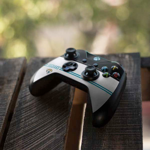 NFL Jacksonville Jaguars White Striped Xbox One S Controller Skin