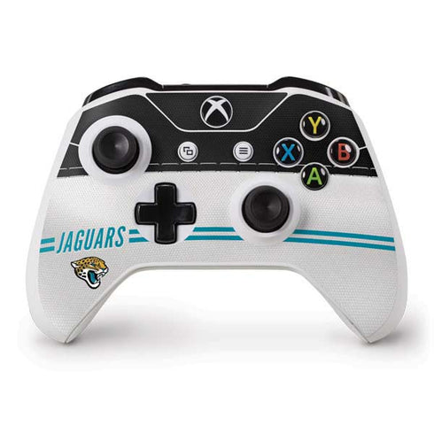 NFL Jacksonville Jaguars White Striped Xbox One S Controller Skin