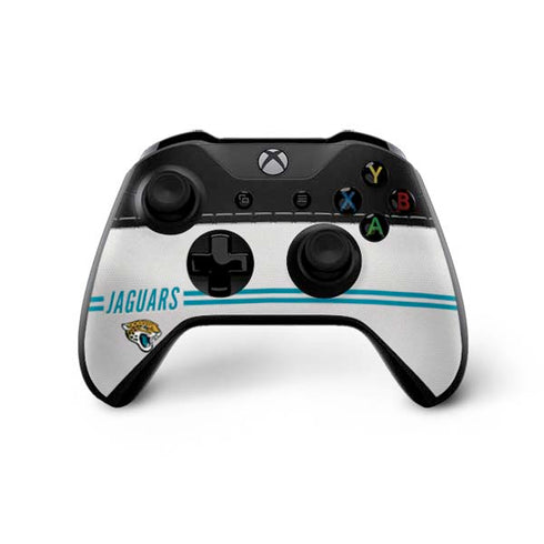 NFL Jacksonville Jaguars White Striped Xbox One X Controller Skin