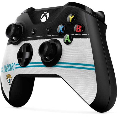 NFL Jacksonville Jaguars White Striped Xbox One X Controller Skin