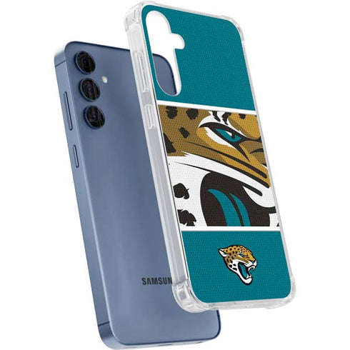 NFL Jacksonville Jaguars Zone Block Galaxy A55 5G Clear Case