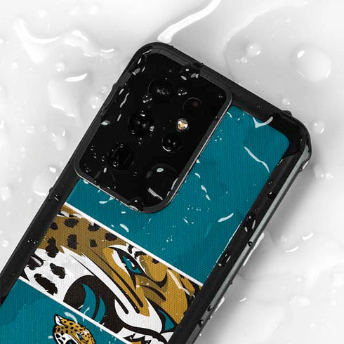NFL Jacksonville Jaguars Zone Block Galaxy S24 Ultra Waterproof Case