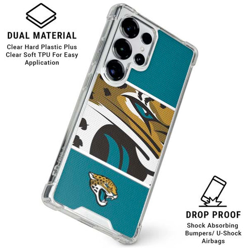 NFL Jacksonville Jaguars Zone Block Galaxy S25 Ultra Clear Case
