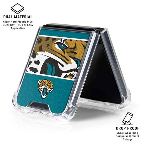 NFL Jacksonville Jaguars Zone Block Galaxy Z Flip6 Clear Case