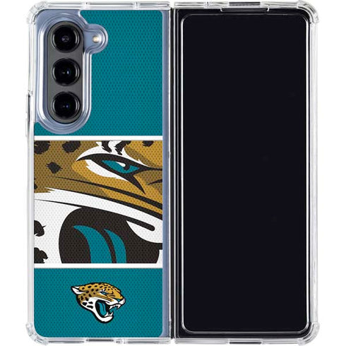 NFL Jacksonville Jaguars Zone Block Galaxy Z Fold5 5G Clear Case