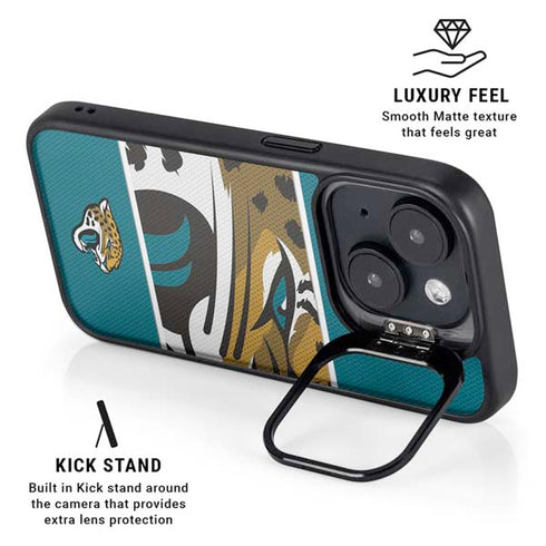 NFL Jacksonville Jaguars Zone Block iPhone 14 Kickstand Case