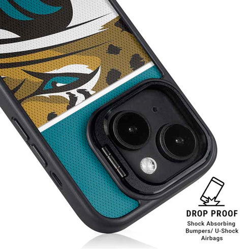 NFL Jacksonville Jaguars Zone Block iPhone 15 Plus Kickstand Case
