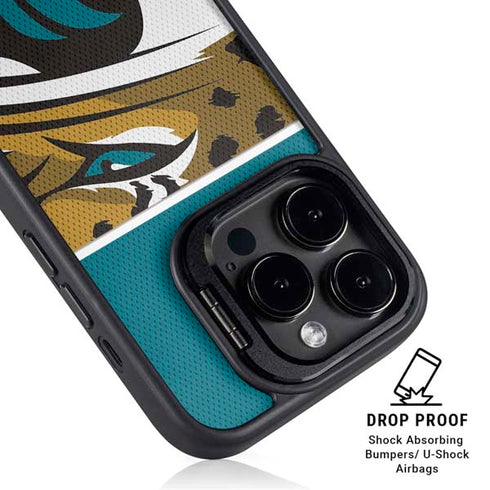 NFL Jacksonville Jaguars Zone Block iPhone 15 Pro Max Kickstand Case