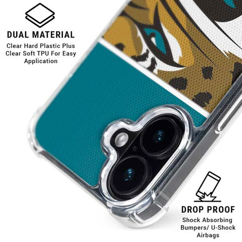 NFL Jacksonville Jaguars Zone Block iPhone 16 Plus Clear Case