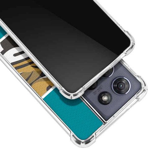 NFL Jacksonville Jaguars Zone Block Moto G 5G (2025) Clear Case