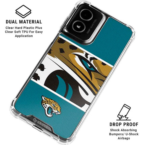 NFL Jacksonville Jaguars Zone Block Moto G Power 5G (2024) Clear Case