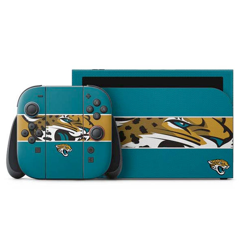 NFL Jacksonville Jaguars Zone Block Nintendo Switch 2 (2025) with Joy-Con Skin