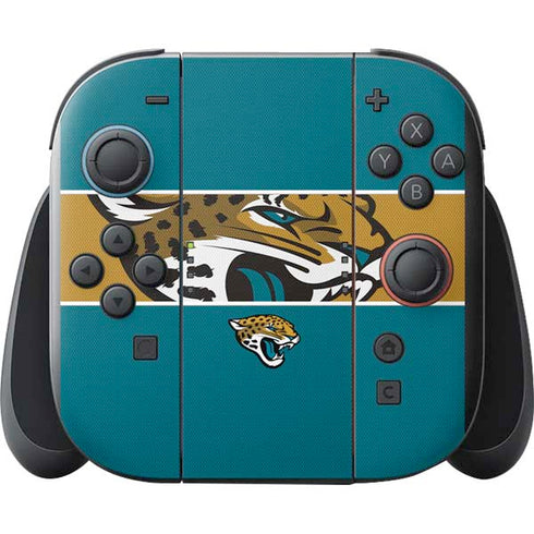 NFL Jacksonville Jaguars Zone Block Nintendo Switch 2 (2025) with Joy-Con Skin