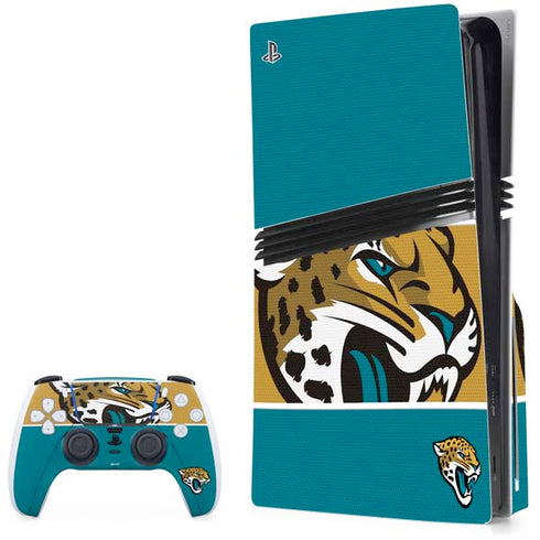 NFL Jacksonville Jaguars Zone Block PS5 Pro Disk Bundle Skin
