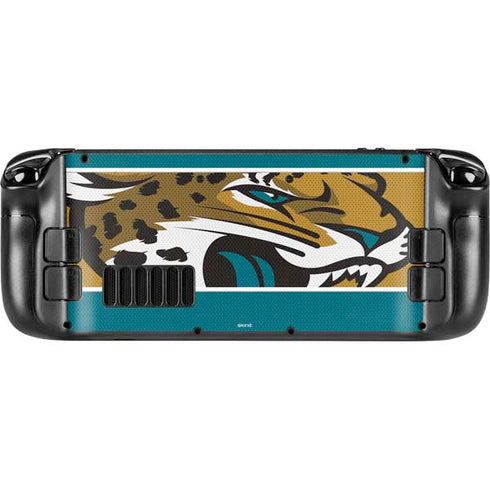 NFL Jacksonville Jaguars Zone Block Steam Deck Handheld Gaming Computer Skin