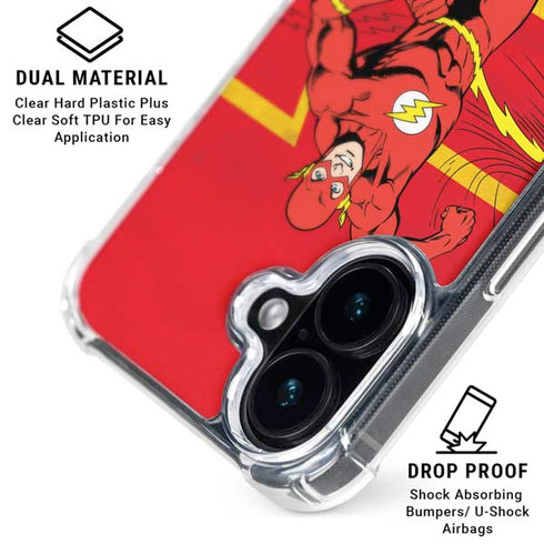 DC Comics Jagged Flash iPhone 16 Clear Case