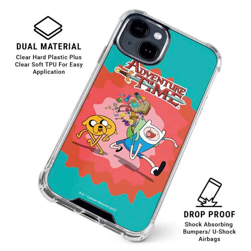 Adult Swim Adventure Time Jake and Finn iPhone 15 Clear Case