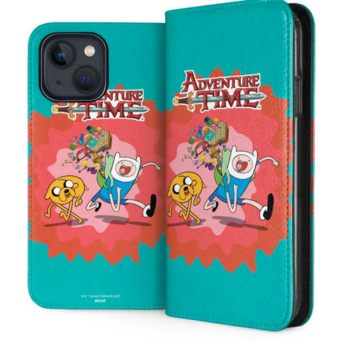 Adult Swim Adventure Time Jake and Finn iPhone 15 Plus Folio Case