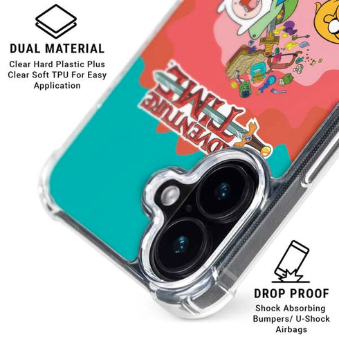 Adult Swim Adventure Time Jake and Finn iPhone 16 Clear Case
