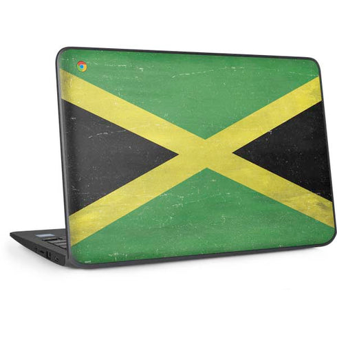 Jamaica Flag Distressed HP Chromebook Skin