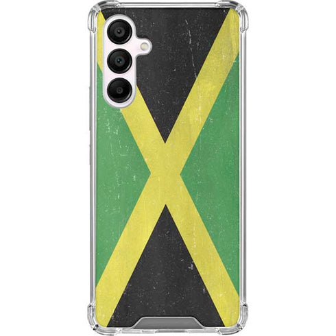 Jamaica Flag Distressed Galaxy A16 5G Clear Case