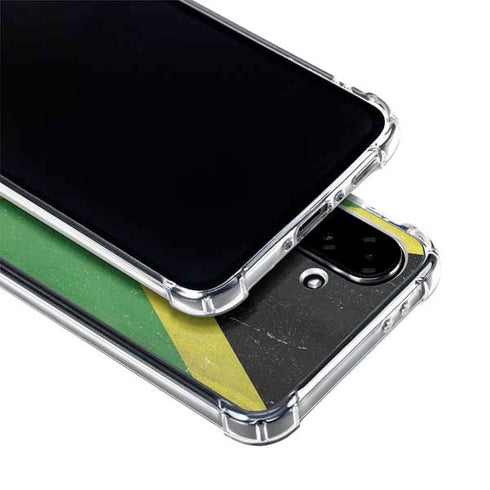 Jamaica Flag Distressed Galaxy A36 5G Clear Case