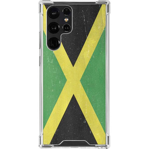 Jamaica Flag Distressed Galaxy S23 Ultra Clear Case