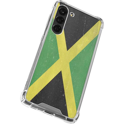 Jamaica Flag Distressed Galaxy S24 FE Clear Case