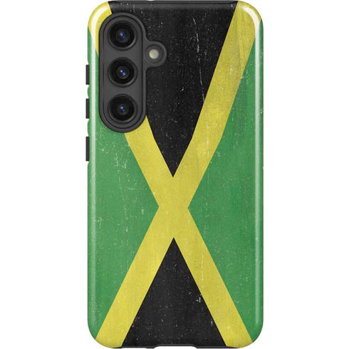 Jamaica Flag Distressed Galaxy S25 Plus Impact Case