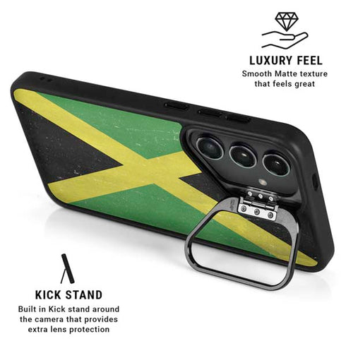 Jamaica Flag Distressed Galaxy S24 Plus Kickstand Case