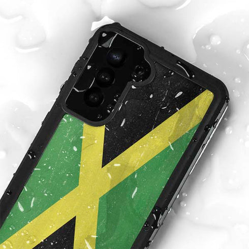 Jamaica Flag Distressed Galaxy S24 Plus Waterproof Case