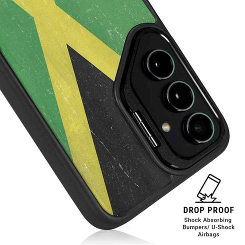 Jamaica Flag Distressed Galaxy S24 Ultra Kickstand Case