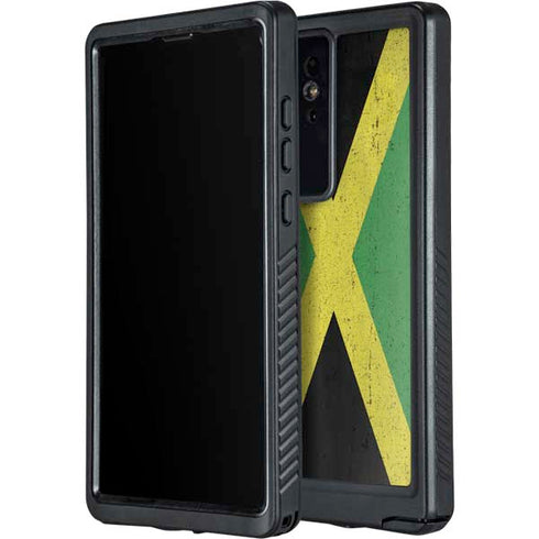 Jamaica Flag Distressed Galaxy S24 Ultra Waterproof Case