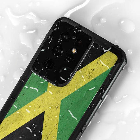 Jamaica Flag Distressed Galaxy S24 Ultra Waterproof Case