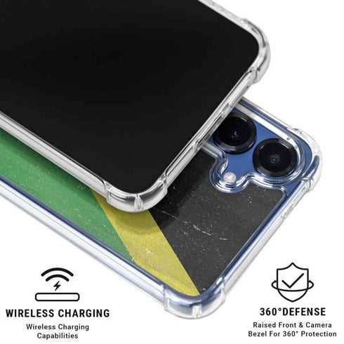 Jamaica Flag Distressed Galaxy S25 Clear Case