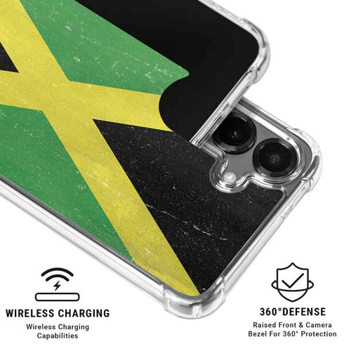 Jamaica Flag Distressed Galaxy S26 Clear Case